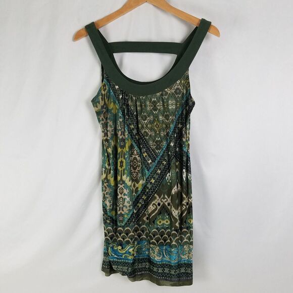 Mon Ami USA Shirt Juniors Large Green Top Sleeveles Wide Strap Scoop Neck Blouse - Picture 1 of 8